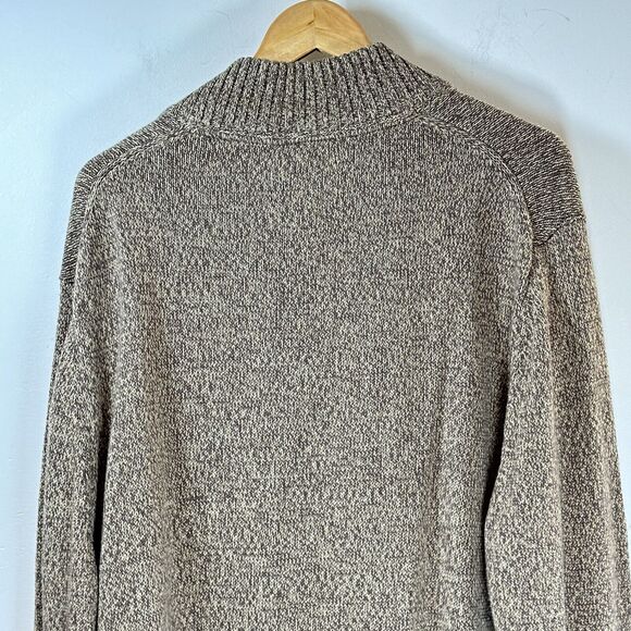 St John’s Bay 100% Cotton Knit sweater mens XL brown 1/4 zip - Picture 8 of 11